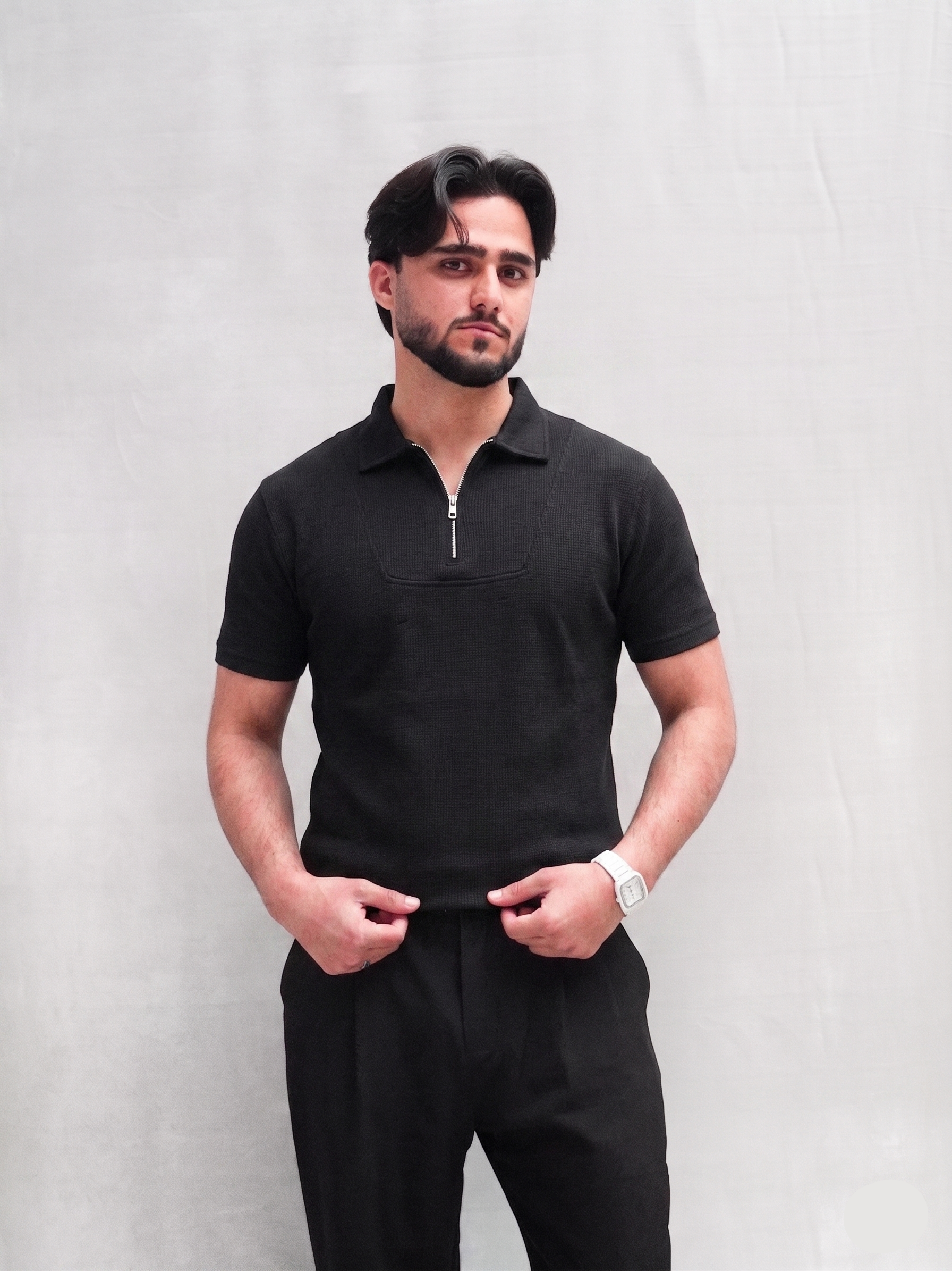 R_L POLO DROP NEEDLE (BLACK) | Unisex