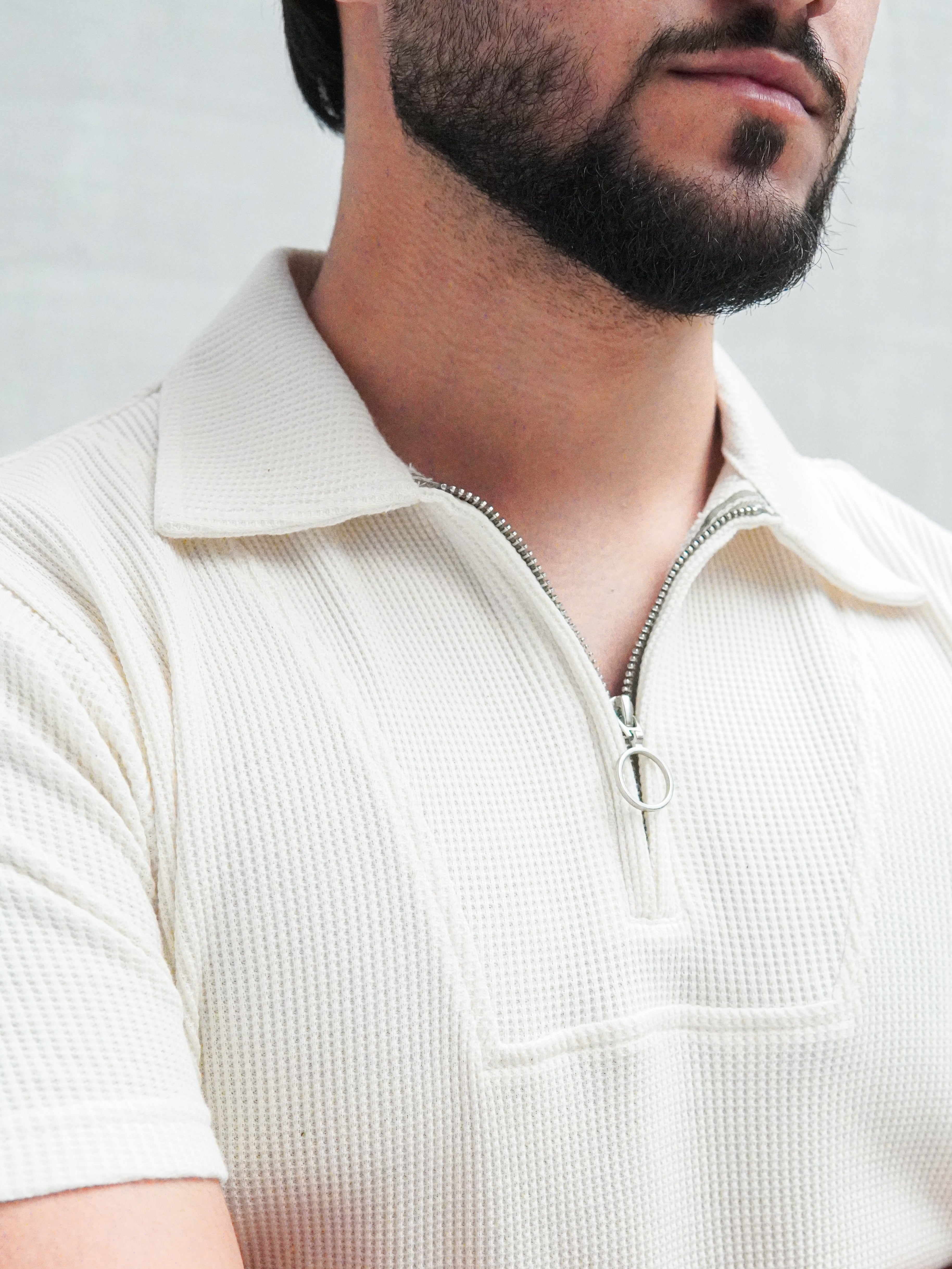 R_L POLO DROP NEEDLE (WHITE) | Unisex